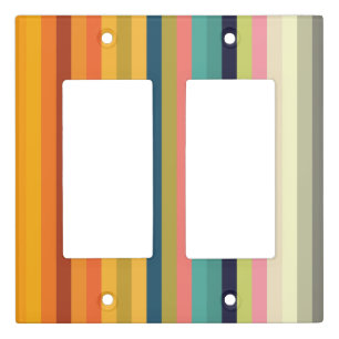 Color stripes in colorful pastelColor stripes in c Light Switch Cover