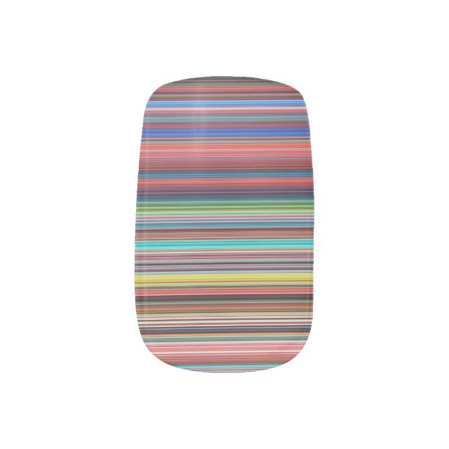 color stripes minx nail art (Left Thumb)