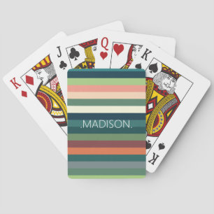 Color Stripes Pattern Poker Cards