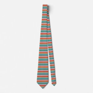 Color stripes red, blue, orange, vintage feel tie