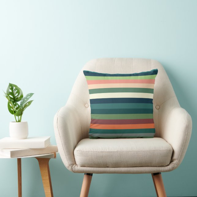 Color Stripes  Throw Pillow (Chair)