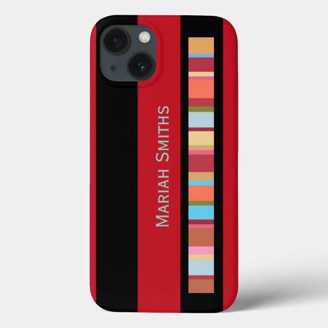 color-stripes with custom-name Case-Mate iPhone case (Back)