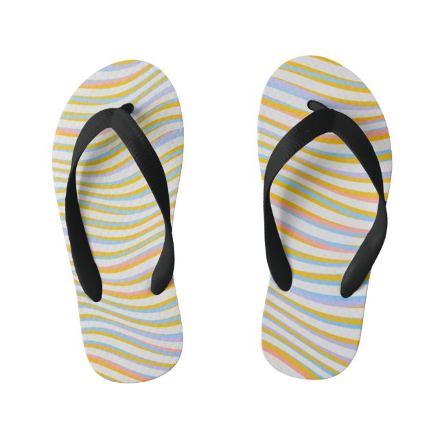 Color Stripped Flip Flops for Kids (Footbed)