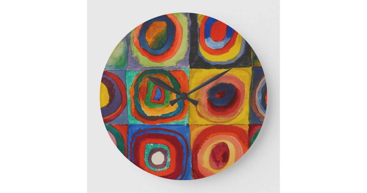 Color Study, 1913 by Wassily Kandinsky Large Clock | Zazzle