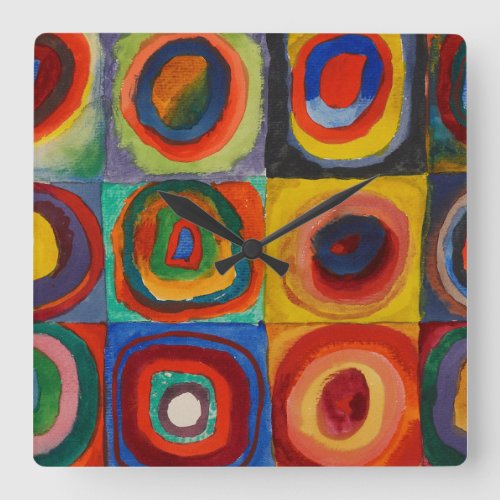 Color Study 1913 by Wassily Kandinsky Square Wall Clock