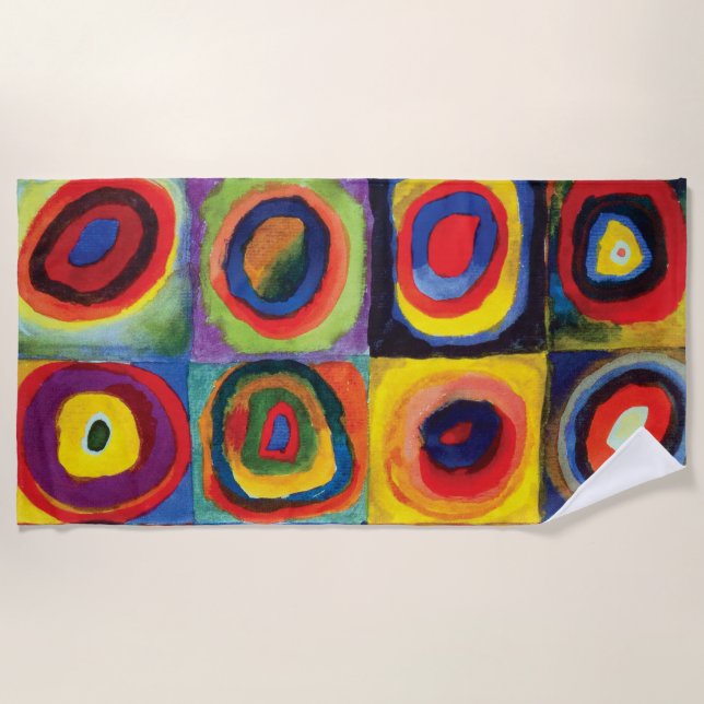 Color Study by Wassily Kandinsky Beach Towel (Front)