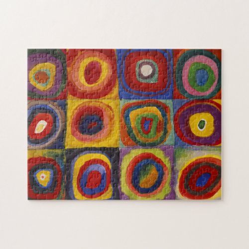 Color Study of Squares Circles Astract Art Jigsaw Puzzle