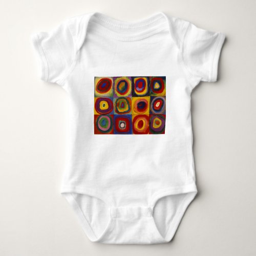 Color Study of Squares Circles Baby Bodysuit