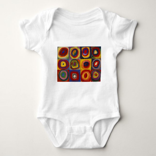 Color Study of Squares Circles Baby Bodysuit (Front)