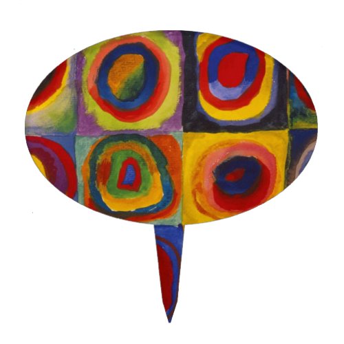 Color Study of Squares Circles by Kandinsky Cake Topper
