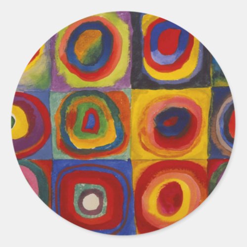 Color Study of Squares Circles by Kandinsky Classic Round Sticker