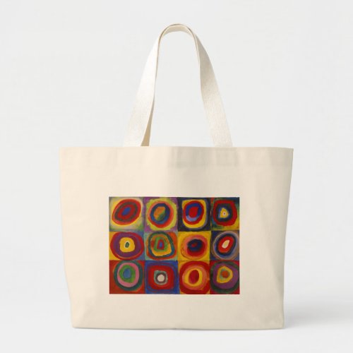 Color Study of Squares Circles by Kandinsky Large Tote Bag