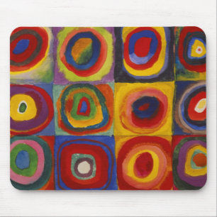 Color Study of Squares Circles by Kandinsky Mouse Pad