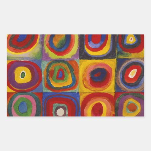 Color Study of Squares Circles by Kandinsky Rectangular Sticker