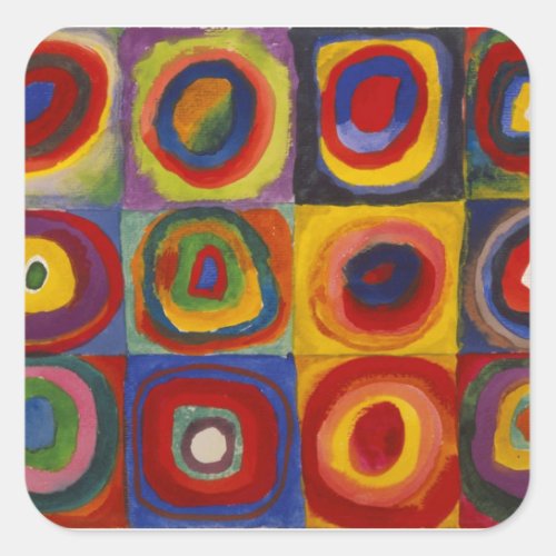Color Study of Squares Circles by Kandinsky Square Sticker