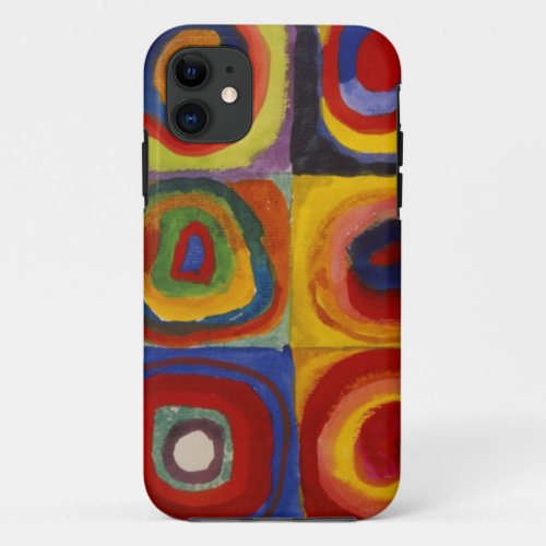 Color Study of Squares Circles iPhone 11 Case