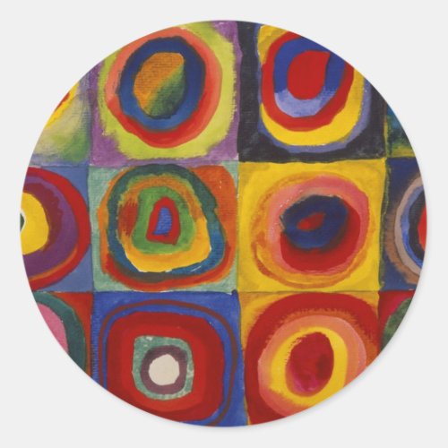 Color Study of Squares Circles Classic Round Sticker