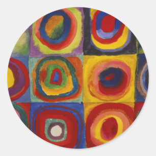 Color Study of Squares Circles Classic Round Sticker