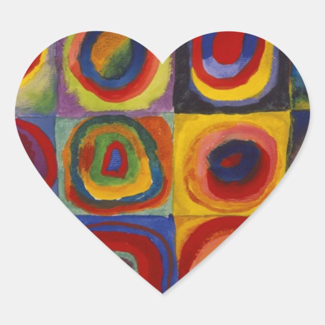 Color Study of Squares Circles Heart Sticker (Front)