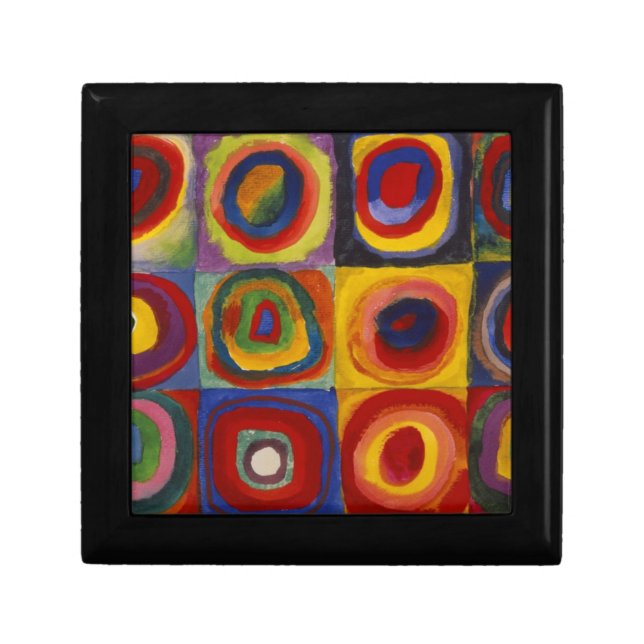 Color Study of Squares Circles Jewelry Box (Front)