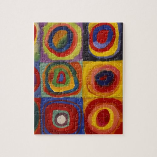 Color Study of Squares Circles Jigsaw Puzzle