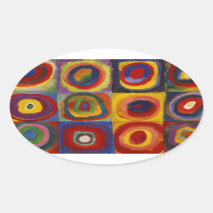 Color Study of Squares Circles Oval Sticker