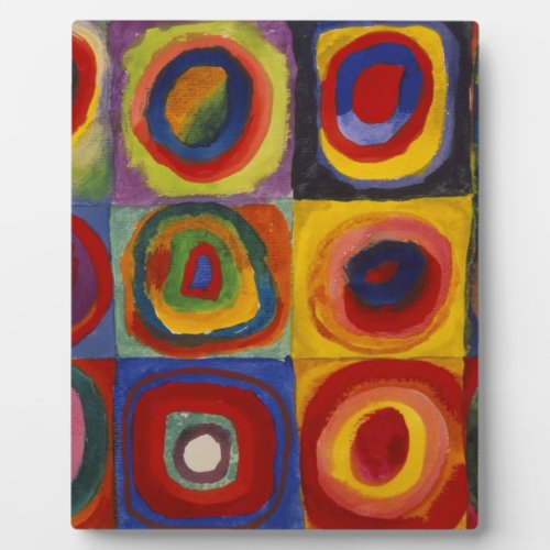Color Study of Squares Circles Plaque