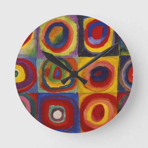 Color Study of Squares Circles Round Clock