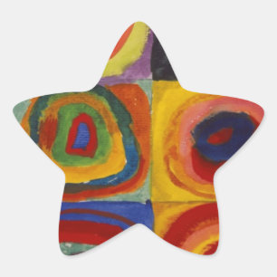 Color Study of Squares Circles Star Sticker