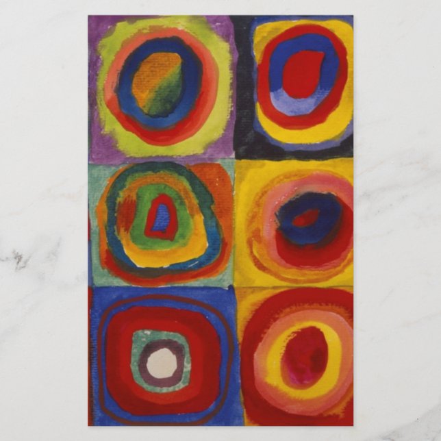 Color Study of Squares Circles Stationery (Front)