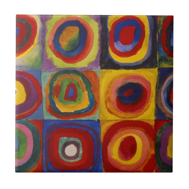 Color Study of Squares Circles Tile (Front)