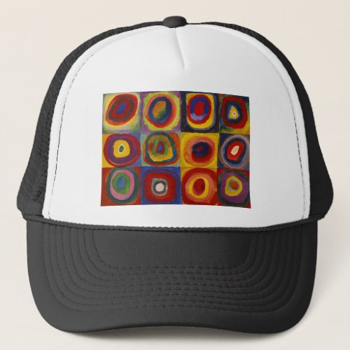 Color Study of Squares Circles Trucker Hat