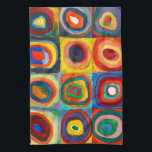 Color Study | Wassily Kandinsky Kitchen Towel<br><div class="desc">Fine art painting titled Color Study,  Squares with Concentric Circles (1913) by Russian artist Wassily Kandinsky. Original artwork is a colorful abstract study made with watercolor,  gouache and crayon on paper. 

Use the design tools to add custom text or personalize the image.</div>