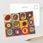 Color Study | Wassily Kandinsky Postcard<br><div class="desc">Fine art painting titled Color Study,  Squares with Concentric Circles (1913) by Russian artist Wassily Kandinsky. Original artwork is a colorful abstract study made with watercolor,  gouache and crayon on paper. 

Use the design tools to add custom text or personalize the image.</div>