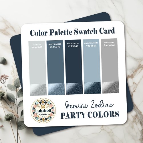 Color Swatch Palette Card for Gemini Zodiac Sign 
