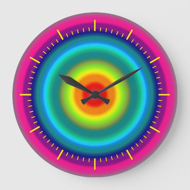 color swatch rainbow large clock (Front)