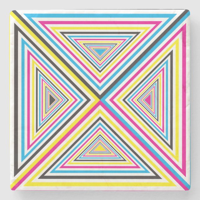color swatch triangle game stone coaster (Front)