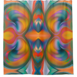 Color Swirl Abstract Shower Curtain