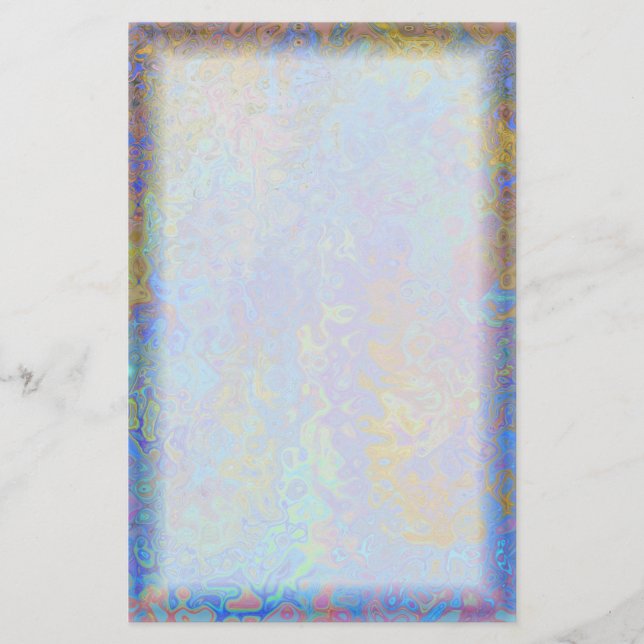 Color Swirl Border Stationery (Front)