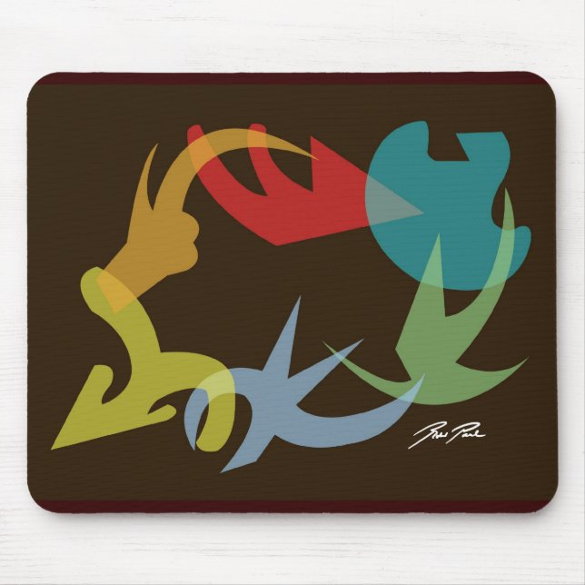 Color Swirl Figures Mouse Pad (Front)