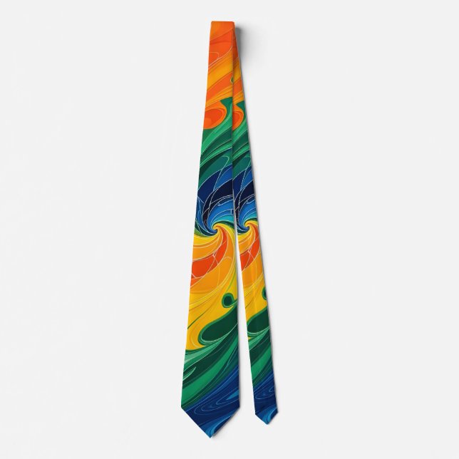 Color Swirl Mens Necktie (Front)