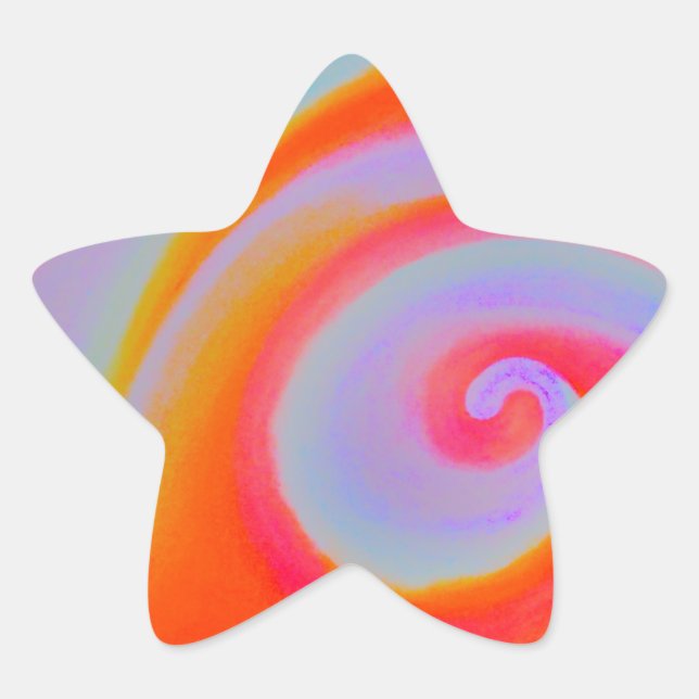 Color Swirl Painting Star Sticker (Front)