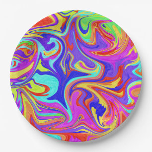 Color Swirl Paper Plates
