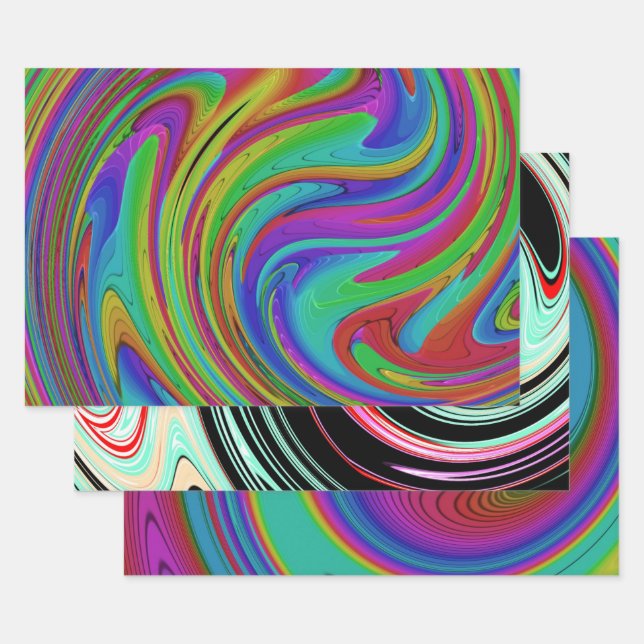 color swirl wrapping paper sheets (Set)