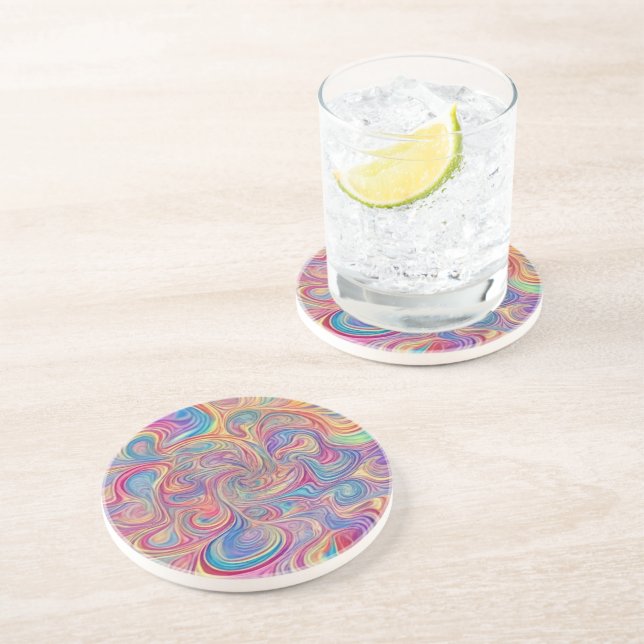 Color Swirls  Coaster (Side)