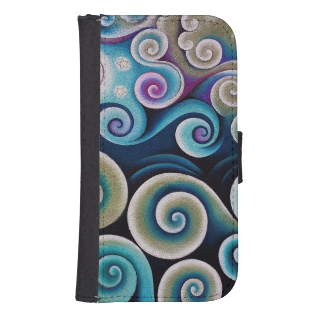 Color Swirls Samsung Galaxy Wallet Case (Front)