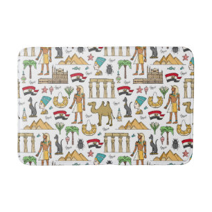 Color Symbols of Egypt Pattern Bath Mat