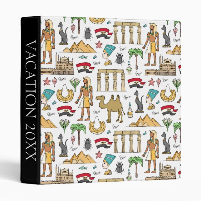 Color Symbols of Egypt Pattern Binder (Front/Spine)