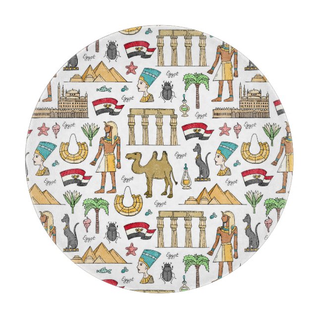 Color Symbols of Egypt Pattern Cutting Board (Front)