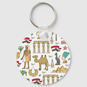 Color Symbols of Egypt Pattern Keychain